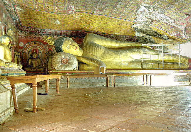 The Buddha statue in Dambulla cave temple, Sri Lanka